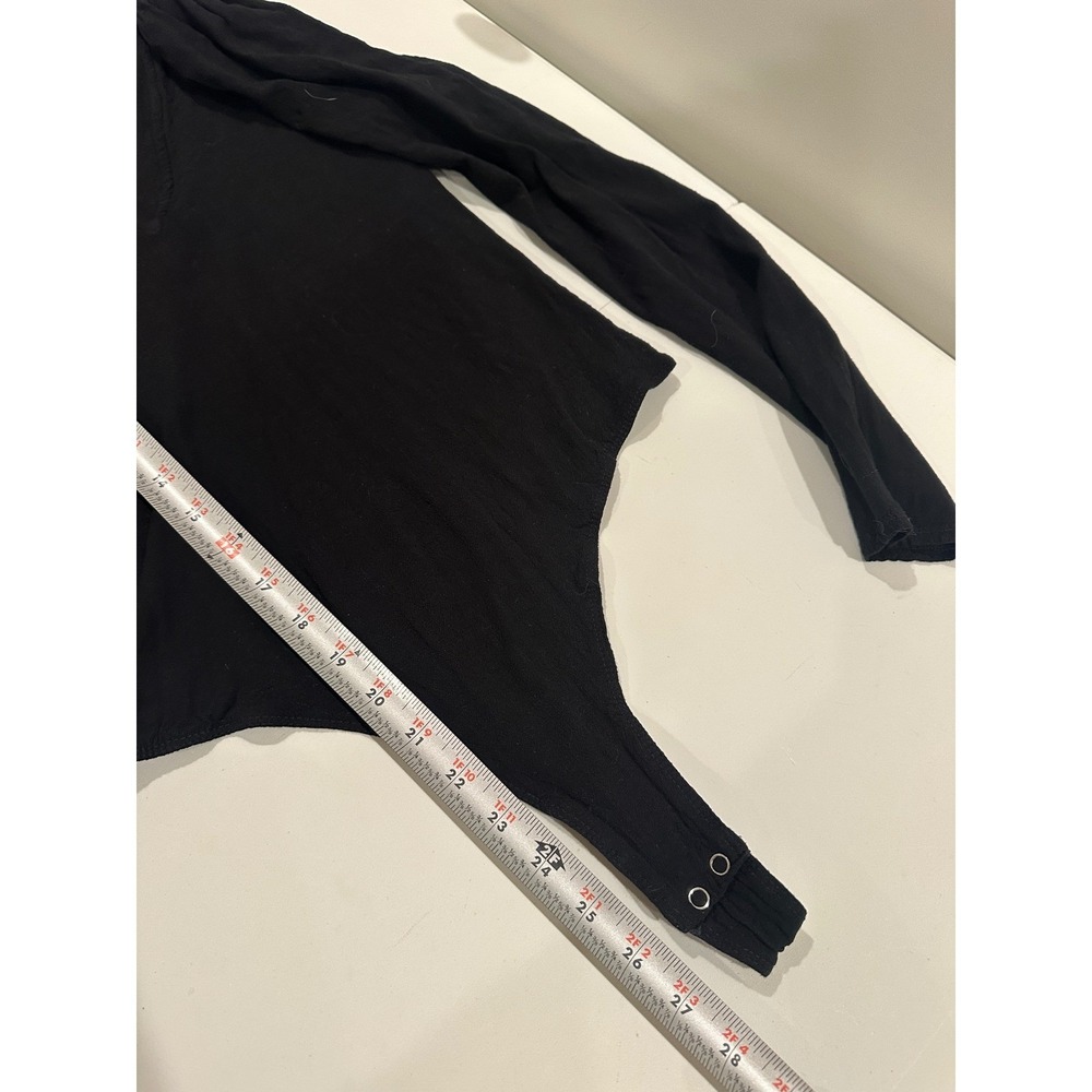 Intimately Free People Black V-Neck Long Sleeve‎ Puff Shoulder Bodysuit Small - Picture 7 of 7